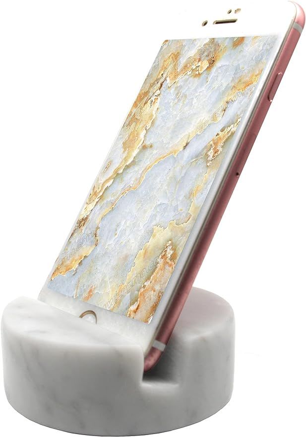 Luxurious Marble Cell Phone Stand Holder for Cellphone Tablet On Desk, Countertop, Table, Nightst... | Amazon (US)