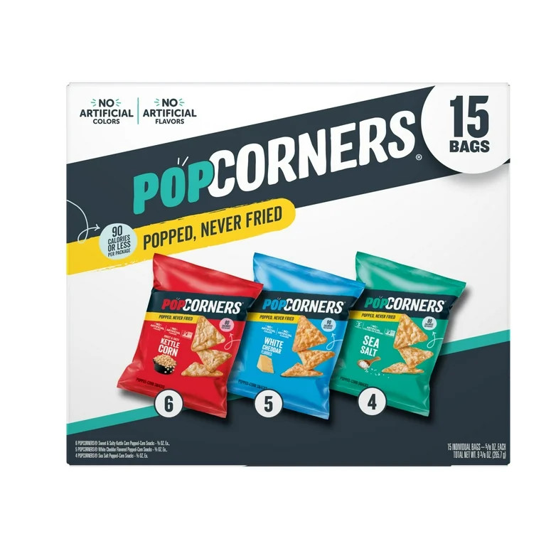 PopCorners Popped Corn Snack Chips, 3 Flavor Variety Pack, 15 Count Multipack | Walmart (US)