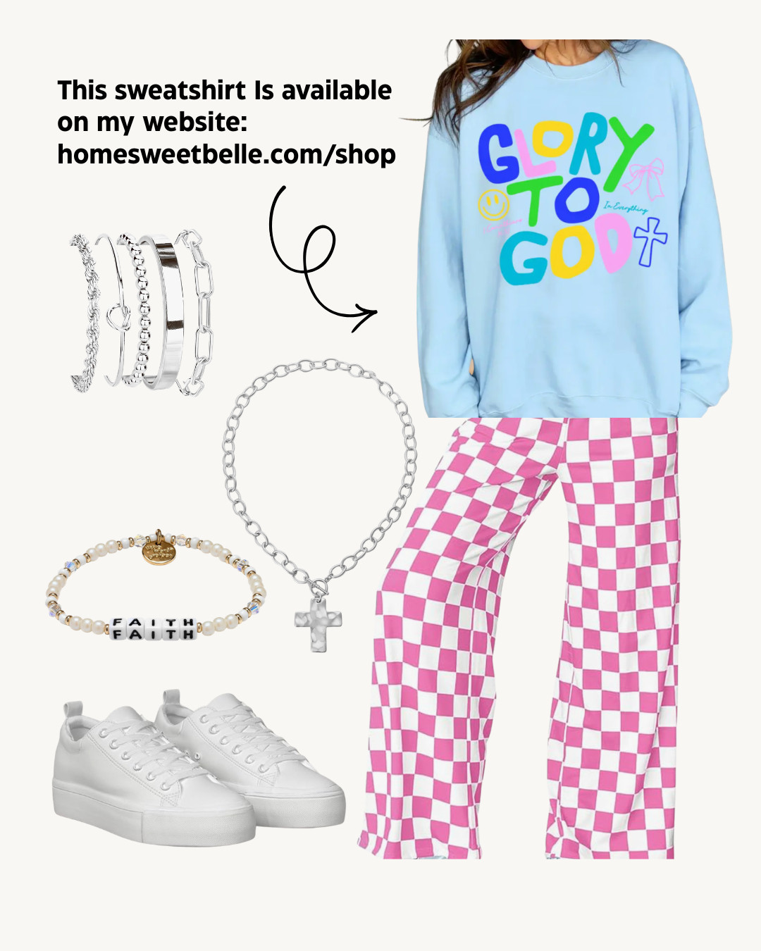 Stay cozy with this comfy sweatshirt and checkered pants. Perfect for a casual Sunday look! 

Sweatshirt is available on my website: www.homesweetbelle.com/shop 

 #LTKgrwm #LTKootd #LTKvlog