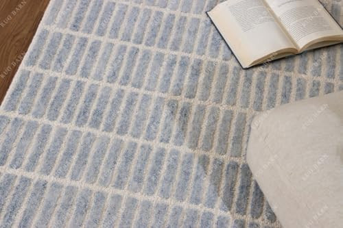 Capitola Hand-Tufted Wool Rug 1x1 Ft (Sample) Blue Coastal, Rustic Area Carpet for Bedroom Living... | Amazon (US)