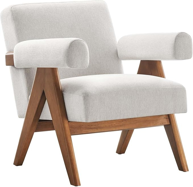 Modway EEI-6503-HEI Lyra Fabric Armchair, Ivory Fabric | Amazon (US)