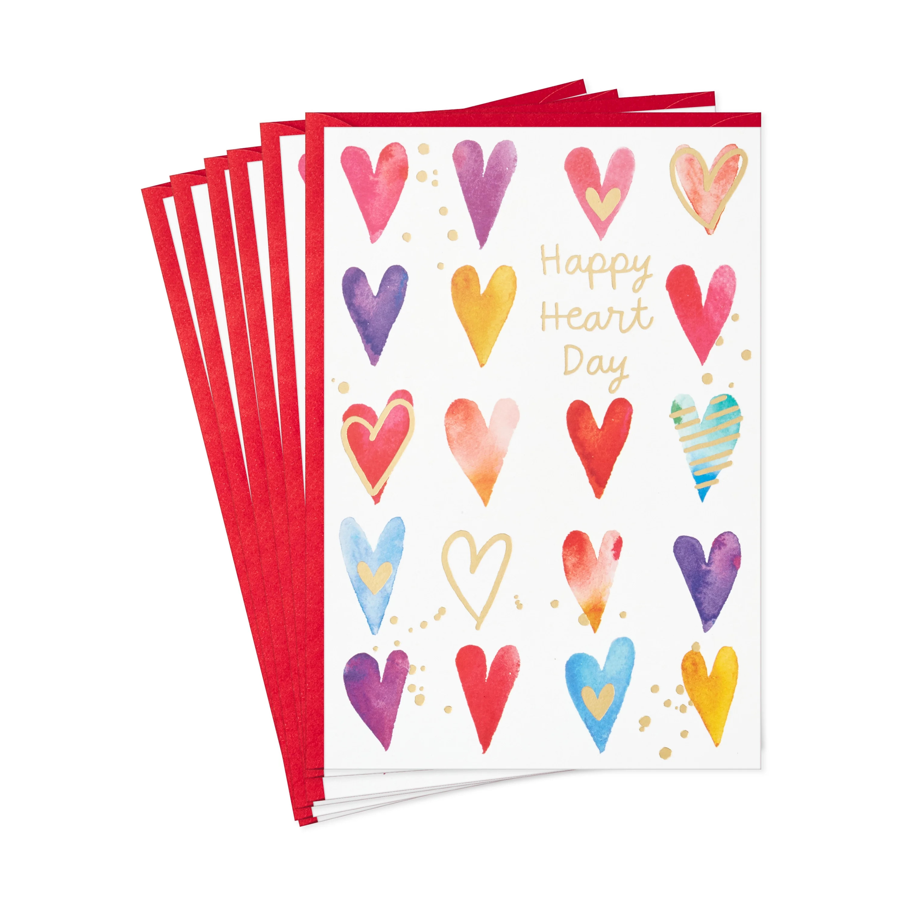 Hallmark Pack of Valentines Day Cards, Happy Heart Day (6 Valentine's Day Cards with Envelopes) -... | Walmart (US)