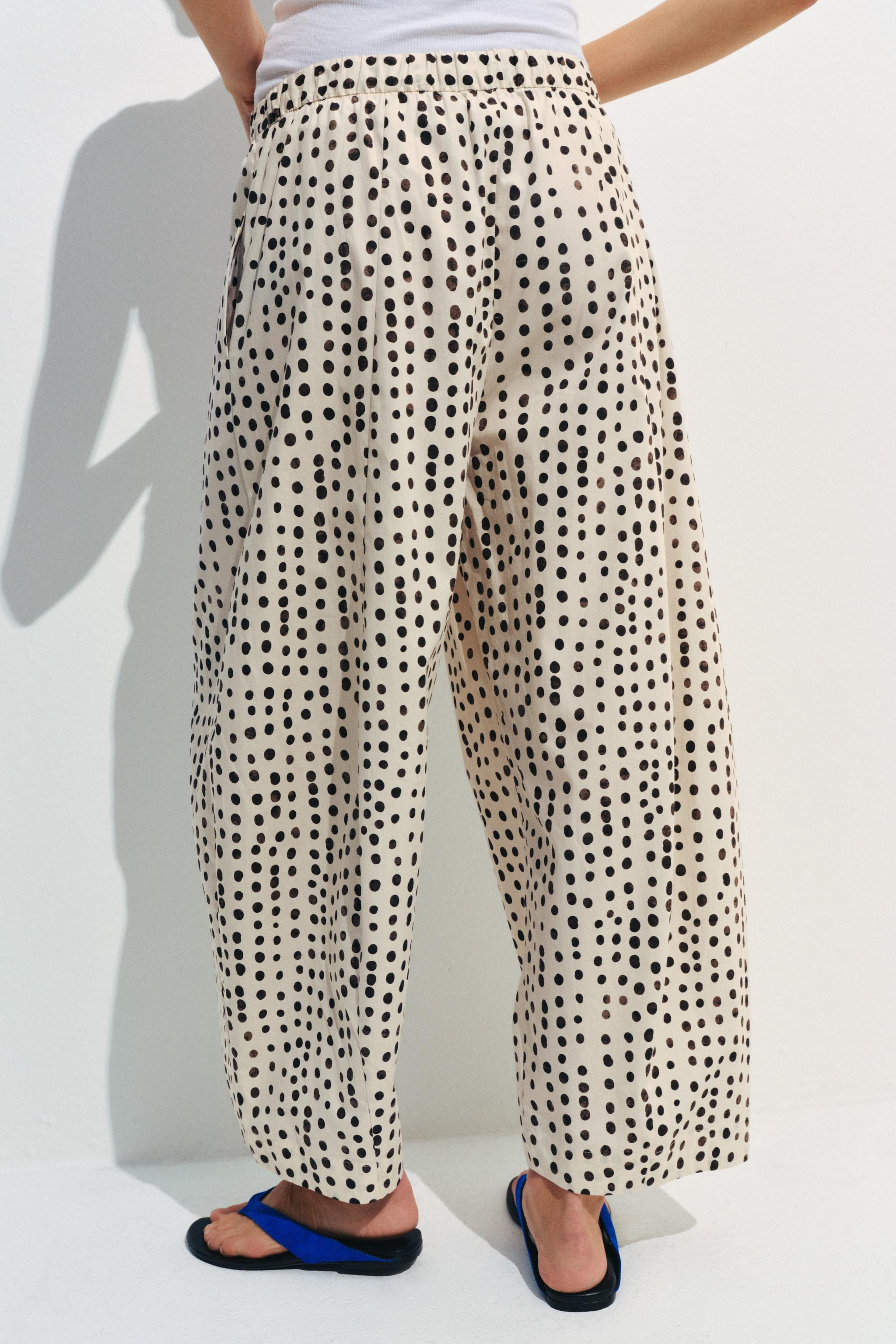 ZW COLLECTION POLKA DOT PAJAMA PANTS | Zara US