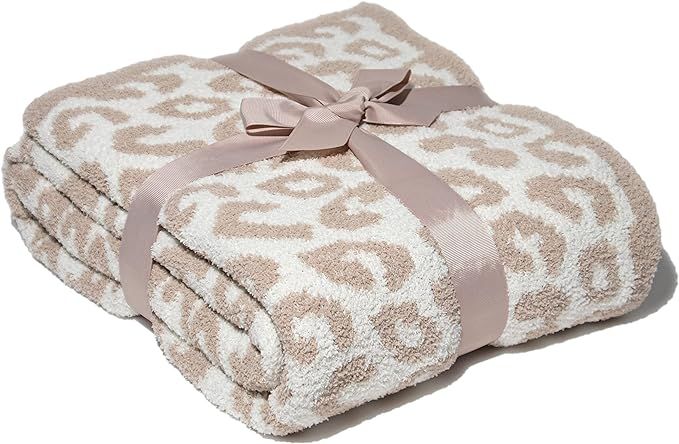 Luxury Wild Leopard Throw Blanket - Super Soft Cozy Cable Knitted Throw Blanket, Plush Polyester ... | Amazon (US)
