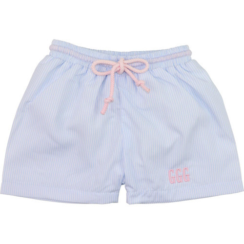 Blue Mini Striped Swim Trunks | Cecil and Lou