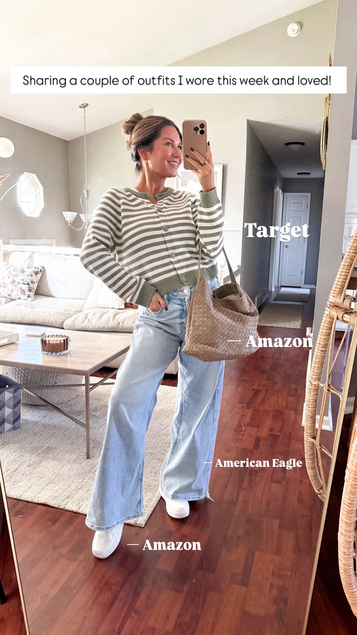 Target striped sweater and comfy AE jeans plus a new Fall bag from Amazon! 

#LTKFindsUnder100 #LTKFindsUnder50 #LTKItBag