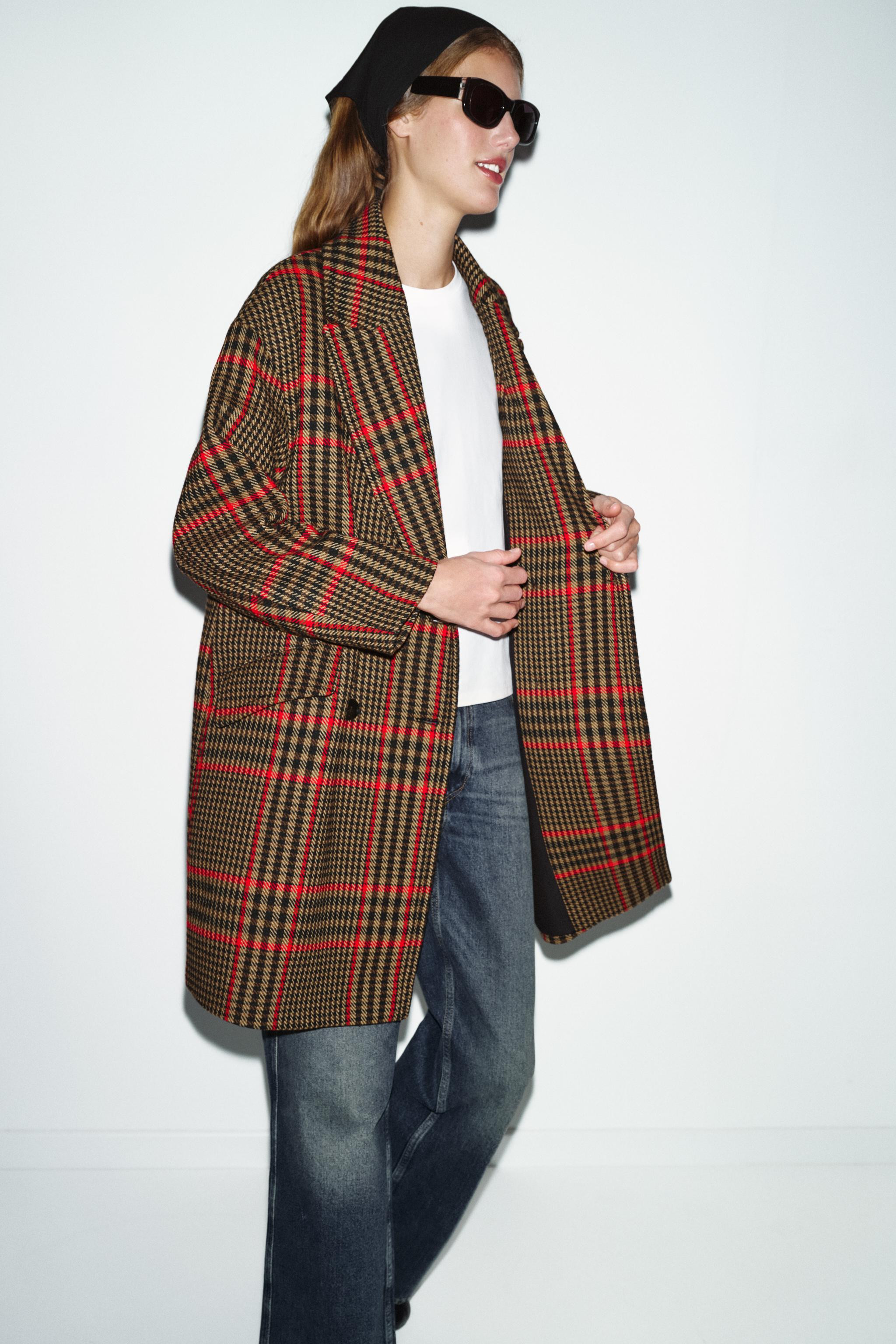 OVERSIZE CHECK COAT | Zara AU