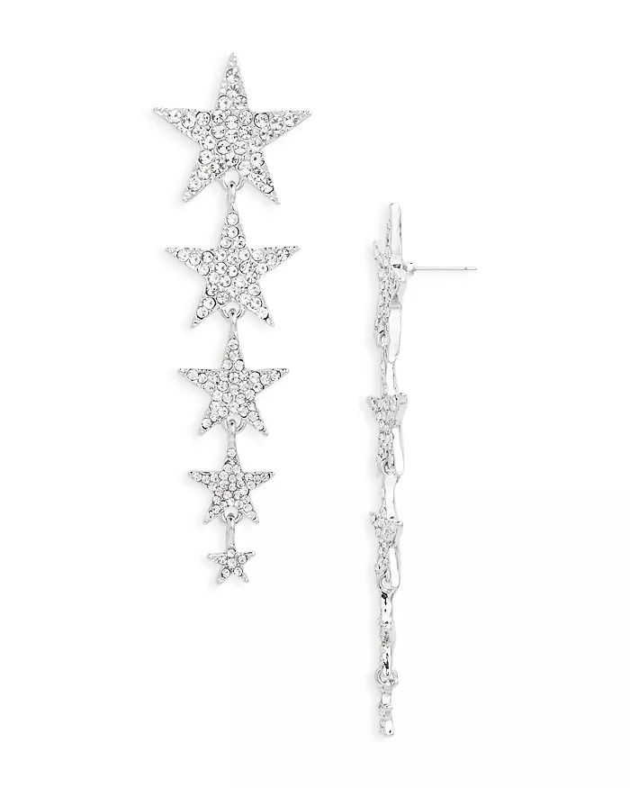 AQUA Pav&eacute; Star Linear Drop Earrings in Silver Plated - 100% Exclusive   Jewelry & Accessor... | Bloomingdale's (US)