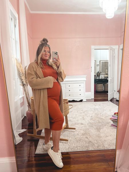 Maternity outfit dress for fall amazon finds casual cute bump friendly 