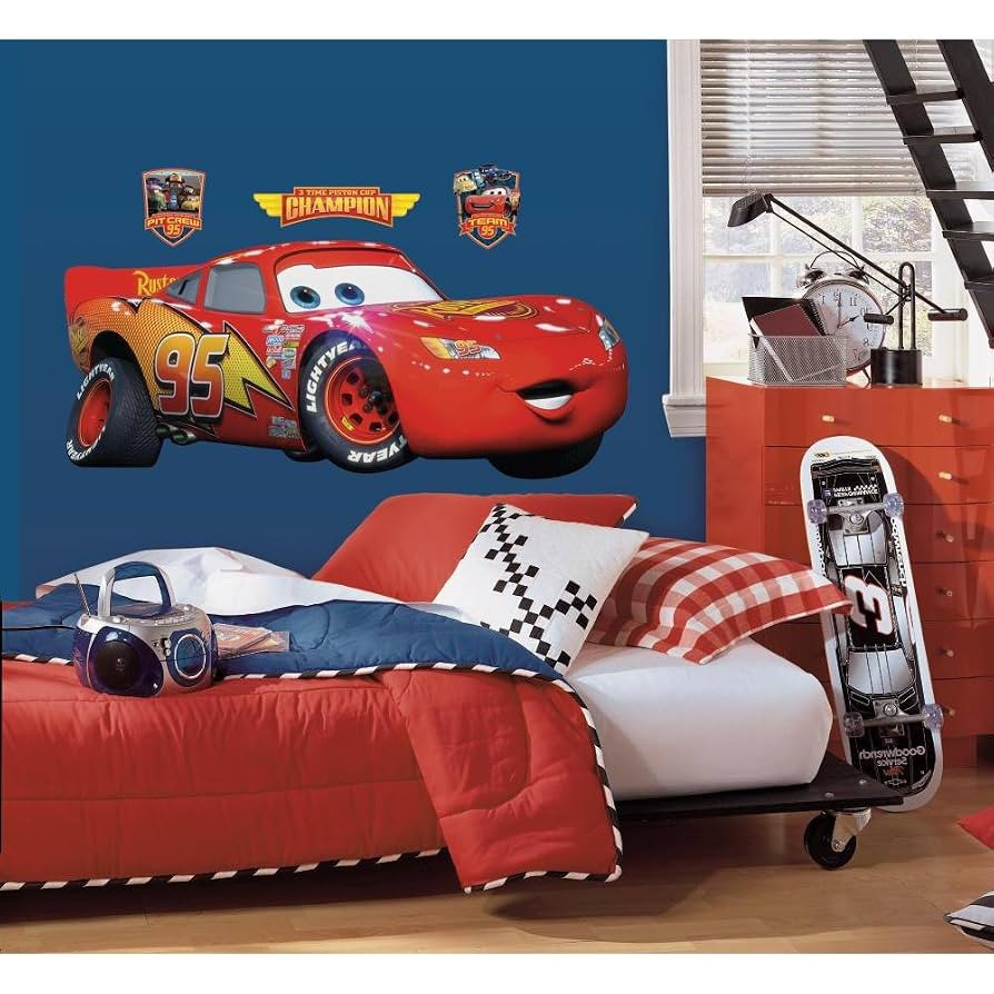 RoomMates Disney Pixar Cars Lightning McQueen Peel and Stick Wall Decals , RMK1518GM | Amazon (US)