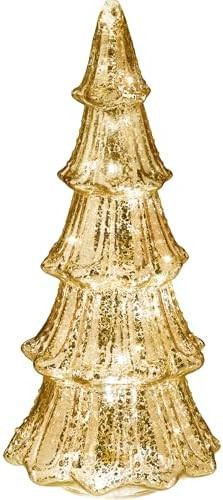 Haute Decor 14 Inch Battery Operated Lighted Mercury Glass Christmas Tree with Built-in Timer and... | Amazon (US)