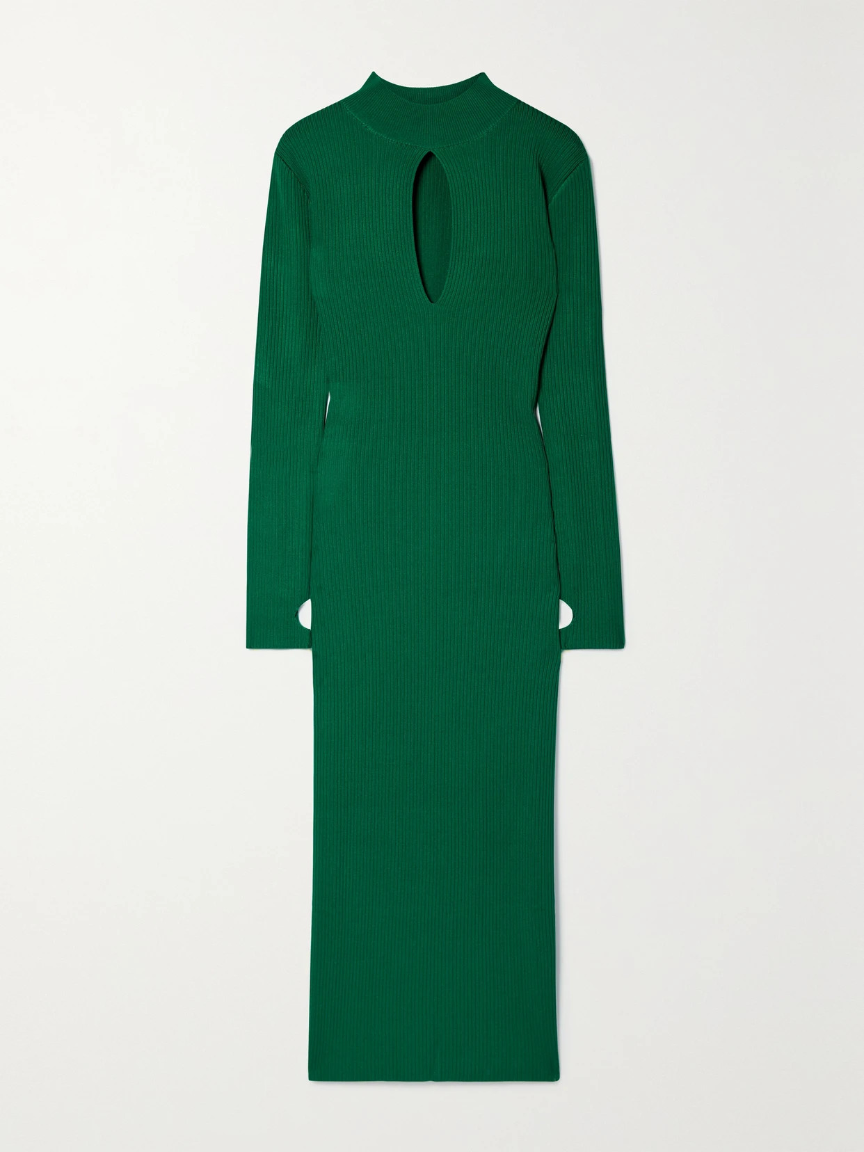 Monse - Cutout Ribbed-knit Midi Dress - Green | NET-A-PORTER (UK & EU)