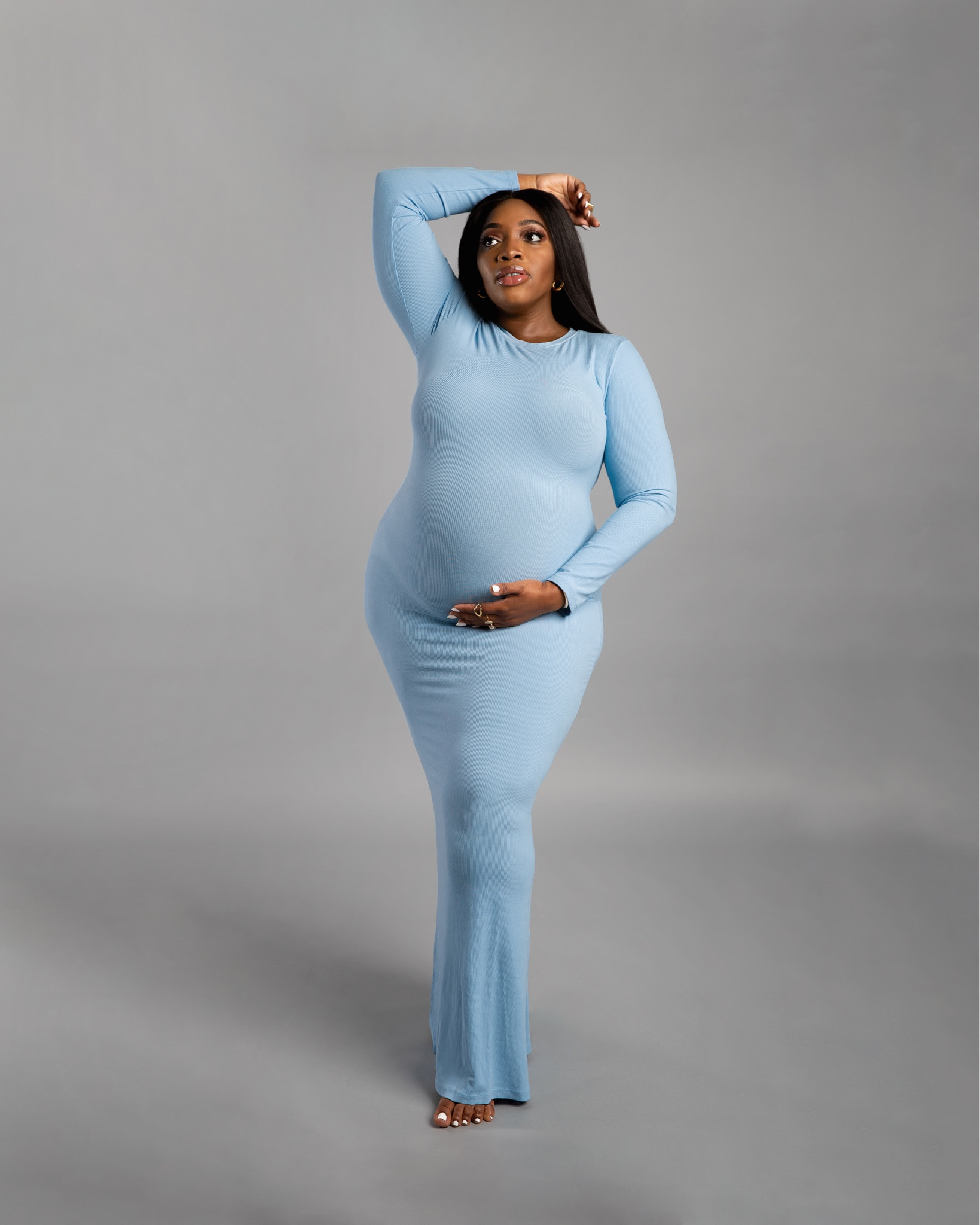 This crew neck dress is so flattering and has a great amount of stretch. I used it for my maternity shoot and it was so perfect 🩵

#LTKPlusSize #LTKBump #LTKFindsUnder100