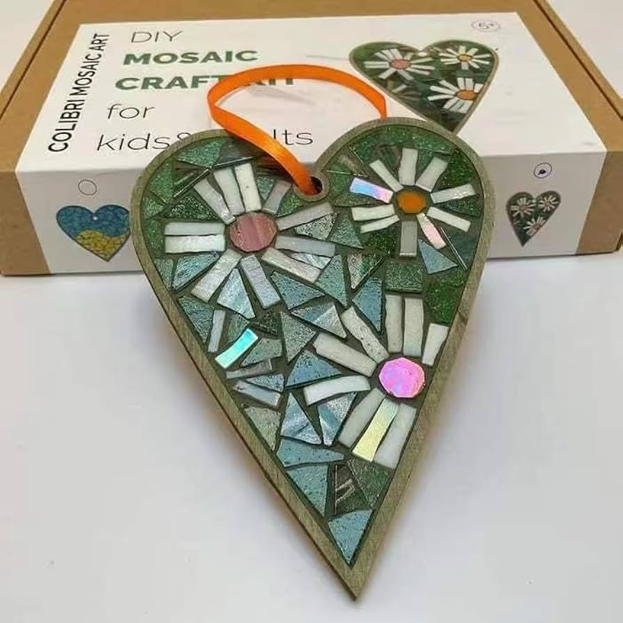 TATREBCRE DIY Mosaic Kit for Adults \u2013 Feather, Bird, Cat & Heart Designs \u2013 Christmas Gi... | Amazon (US)