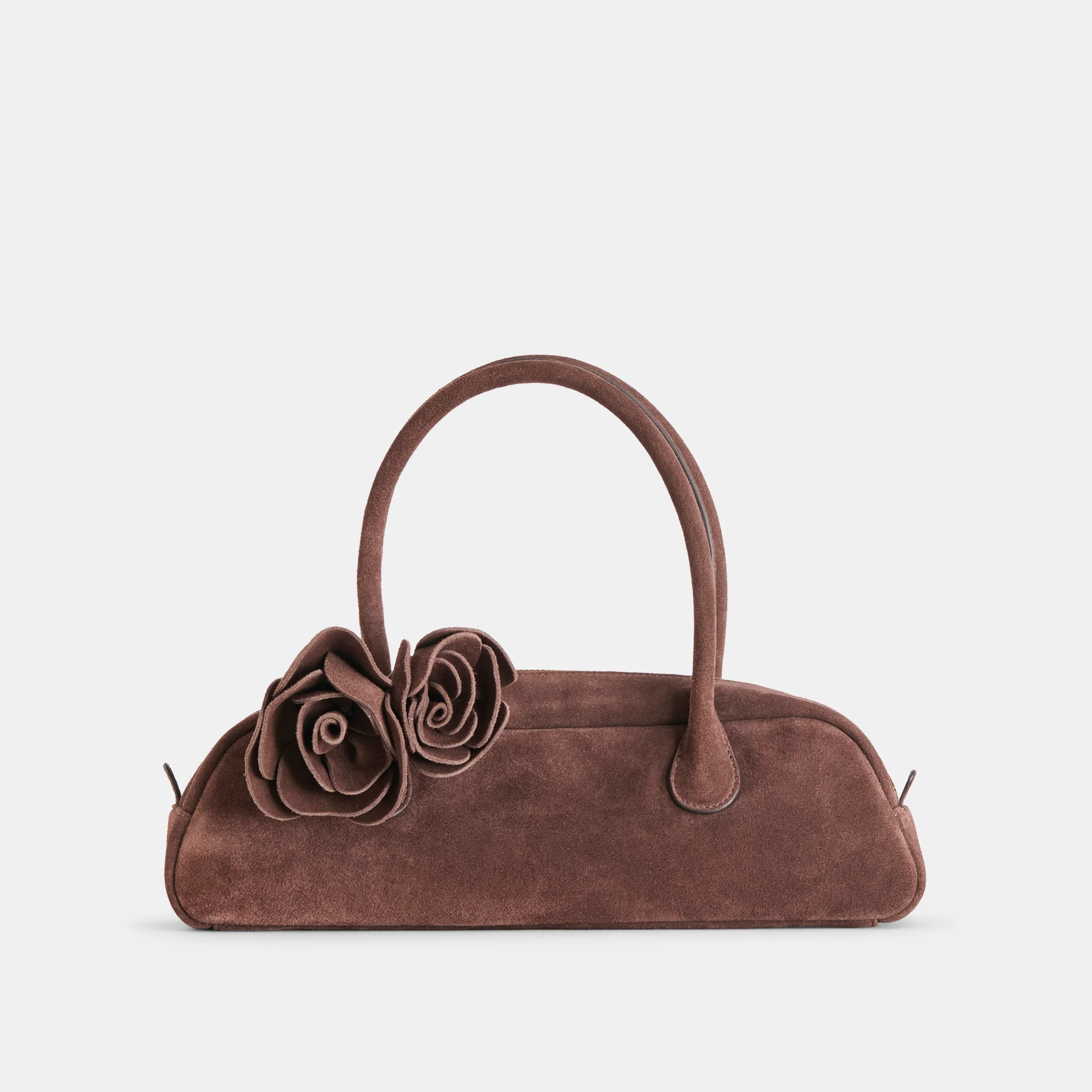 Boracay Shoulder Bag Chocolate Suede | DolceVita.com