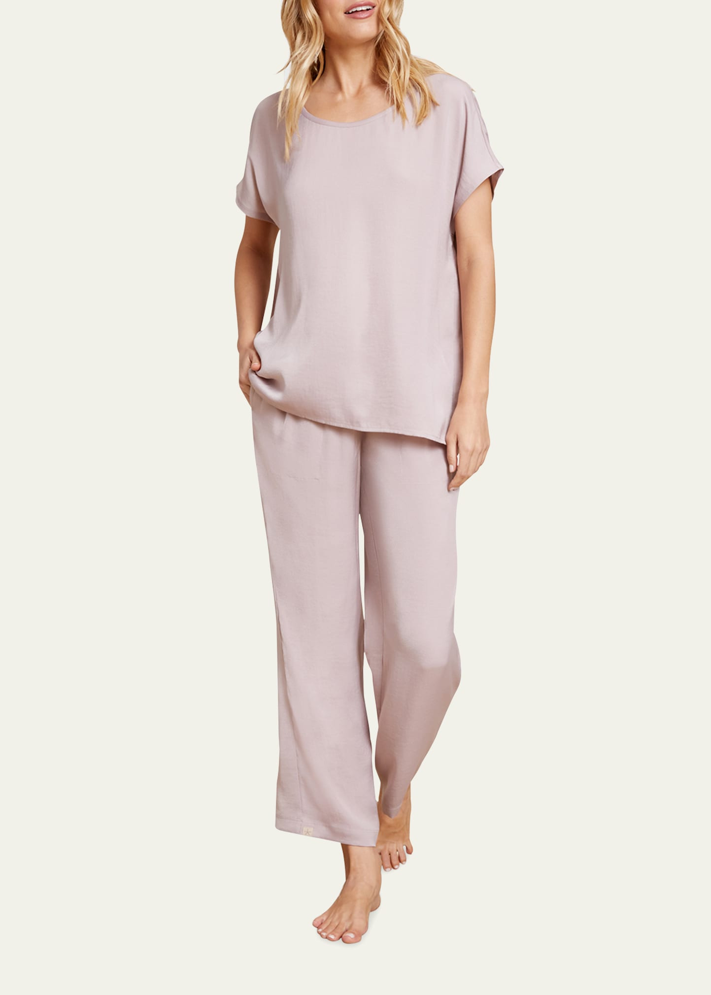 Dolman-Sleeve Washed Satin Lounge Set | Bergdorf Goodman