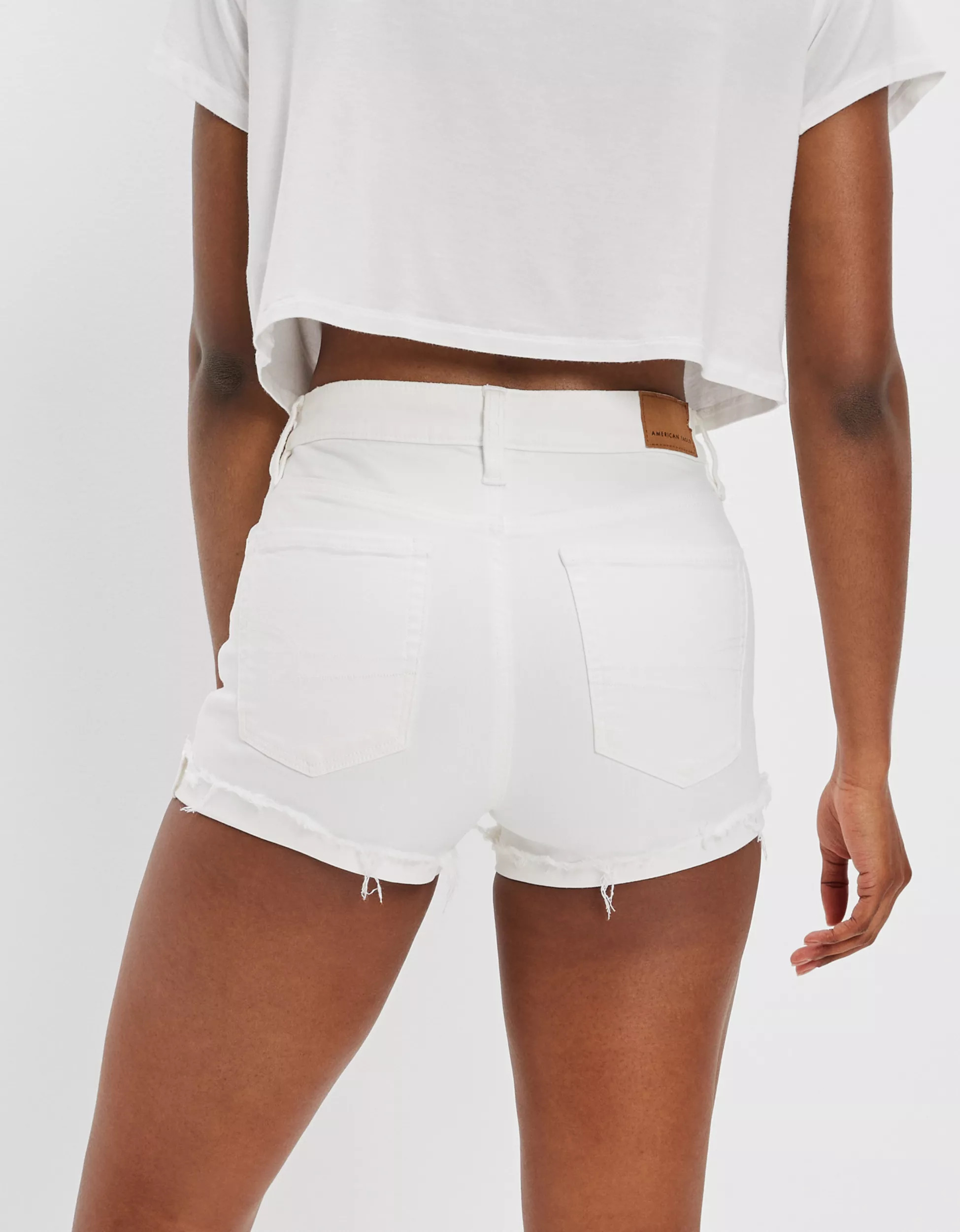 AE Ne(x)t Level High V-Rise Denim Short Short | American Eagle Outfitters (US & CA)