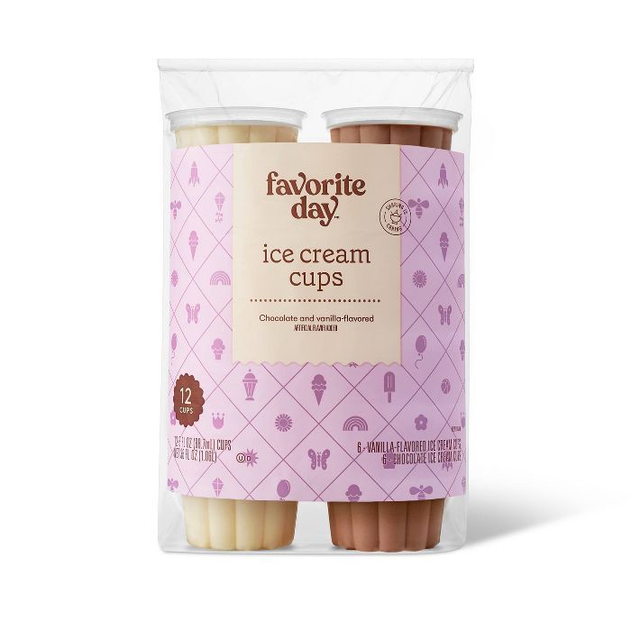 Chocolate & Vanilla Ice Cream Cups - 36oz/12ct - Favorite Day™ | Target