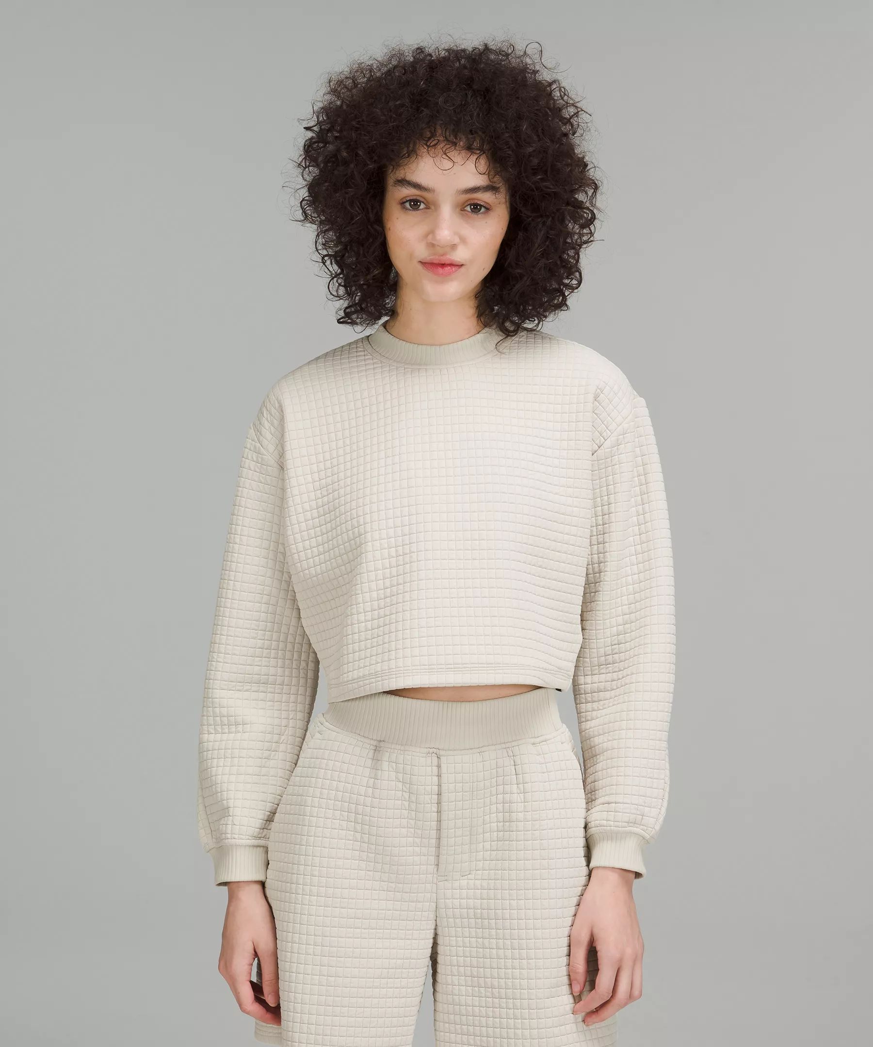 lululemon lab Textured Grid Cropped Pullover | Women's Long Sleeve Shirts | lululemon | Lululemon (US)