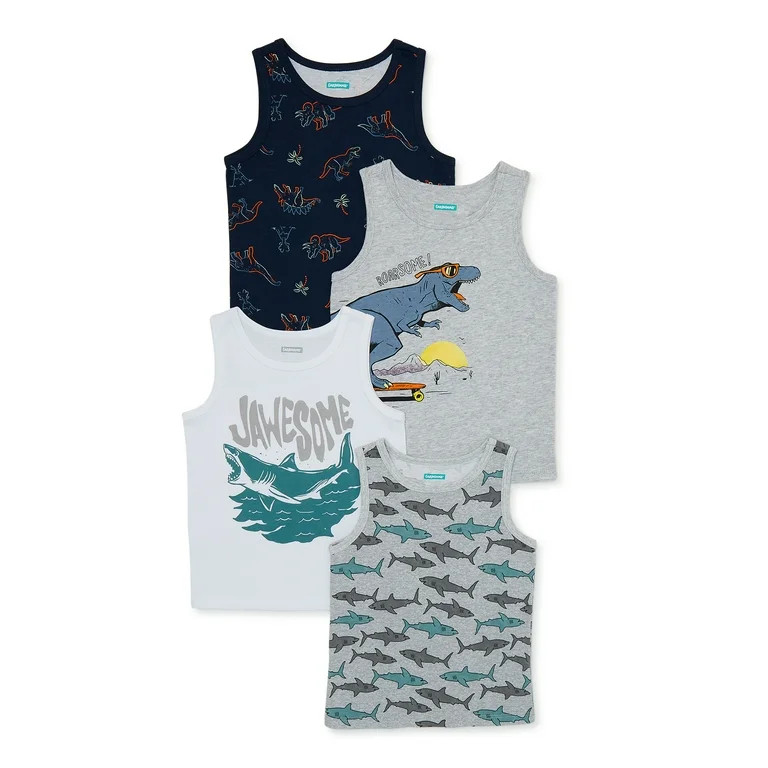 Garanimals Baby and Toddler Boys Tank Top, 4-Pack, Sizes 12M-5T - Walmart.com | Walmart (US)