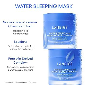 LANEIGE Water Sleeping Mask: Hydrating Korean Overnight Mask with Squalane & Probiotic-Derived Co... | Amazon (CA)