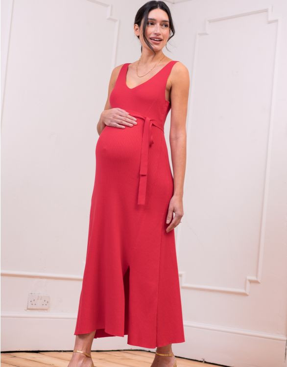 Fit & Flare Rib Knit Sleeveless Dress | Seraphine US