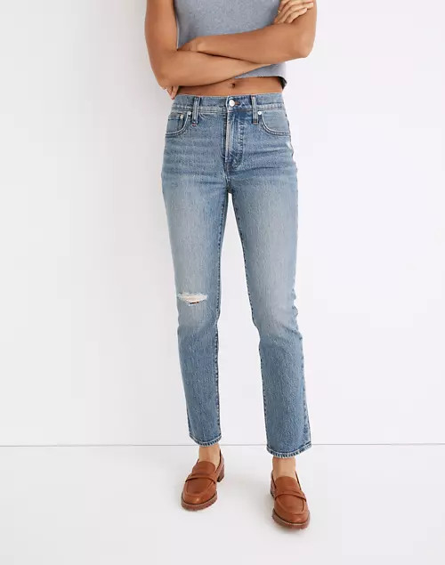 The Mid-Rise Perfect Vintage Jean in Ainsdale Wash: Knee-Rip Edition | Madewell