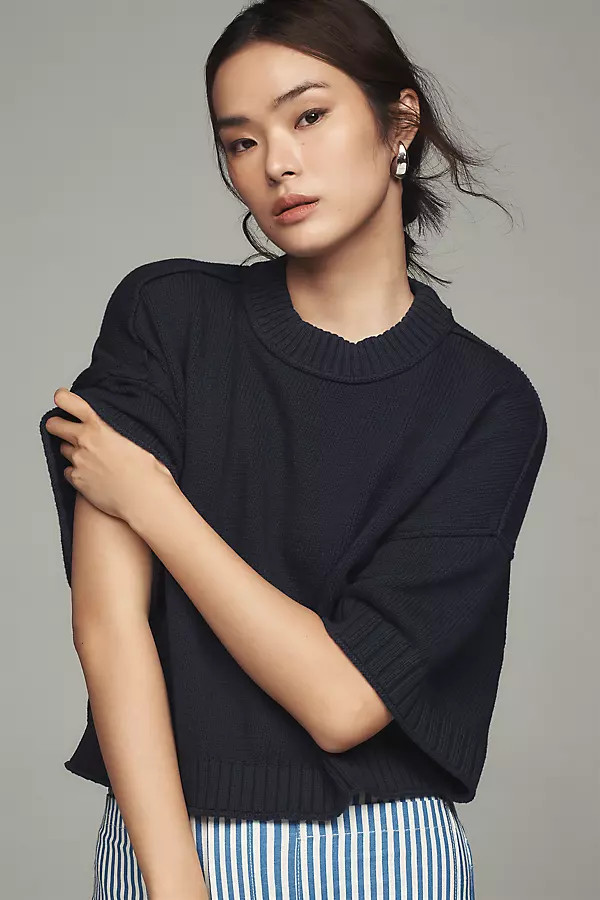 The Goldie Cotton Crew-Neck Sweater | Anthropologie (US)