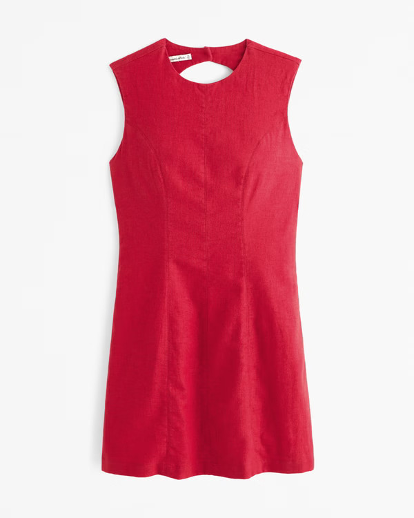 Women's Linen-Blend Shell Mini Dress | Women's Dresses & Jumpsuits | Abercrombie.com | Abercrombie & Fitch (US)