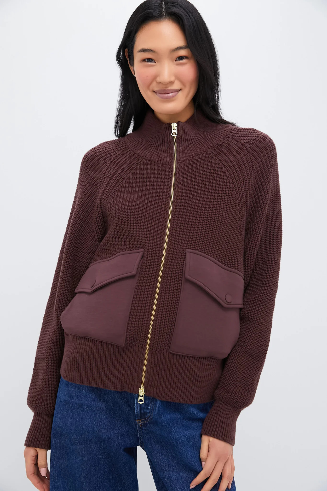 Deep Mahogany Tessa Knit Jacket | Tuckernuck (US)