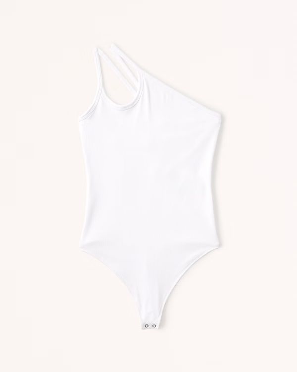 Refined Seamless Rib Fabric One-Shoulder Bodysuit | Abercrombie & Fitch (US)