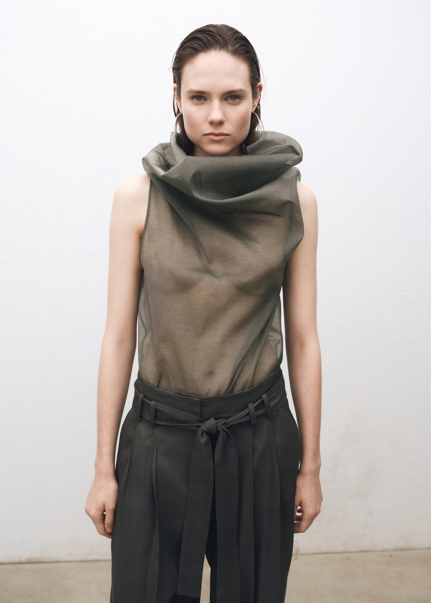 Silk blouse with asymmetrical neckline | Mango (US/MX/AU)