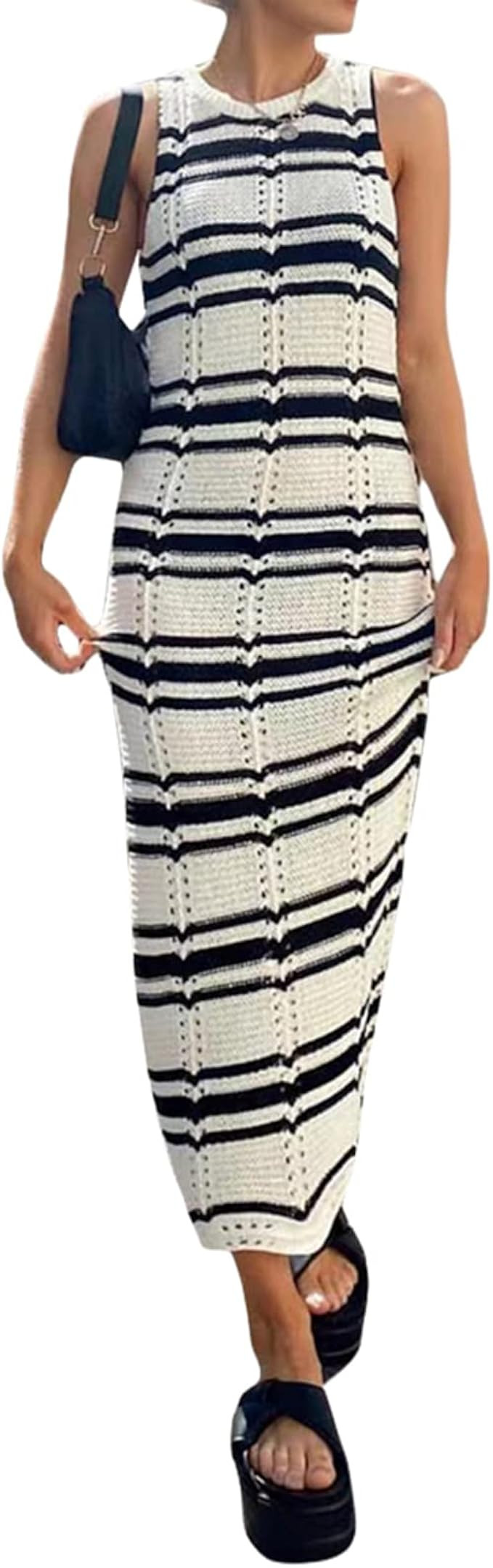 NUFIWI Women Sexy Tie Dye Mini Dress Rib Knitted Sleeveless Bodycon Short Dress Summer Y2K Street... | Amazon (US)