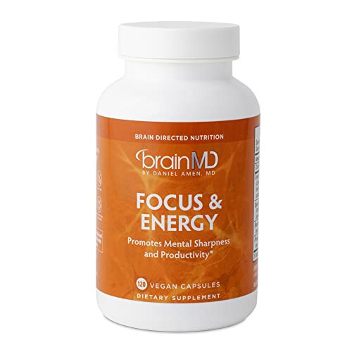 BRAINMD Dr Amen Focus & Energy - 120 Capsules - Mental Endurance Booster, Promotes Concentration & Attention - Caffeine Free, Gluten Free - 30 Servings | Amazon (US)