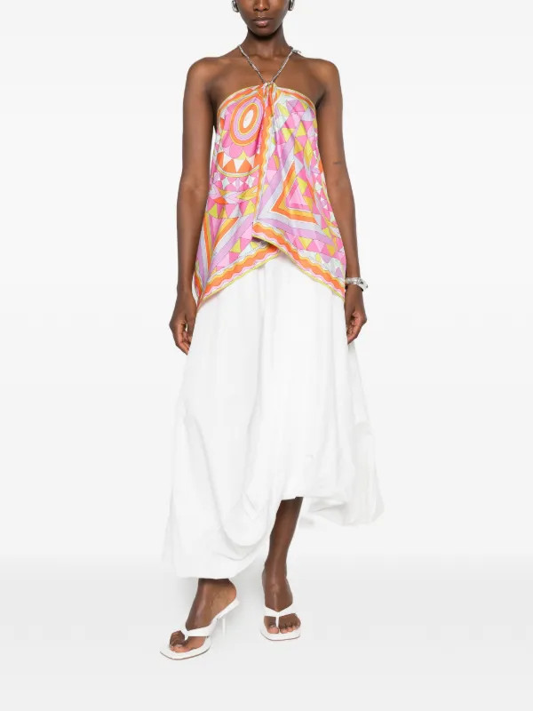 geometric-print chain-link halterneck top | Farfetch Global