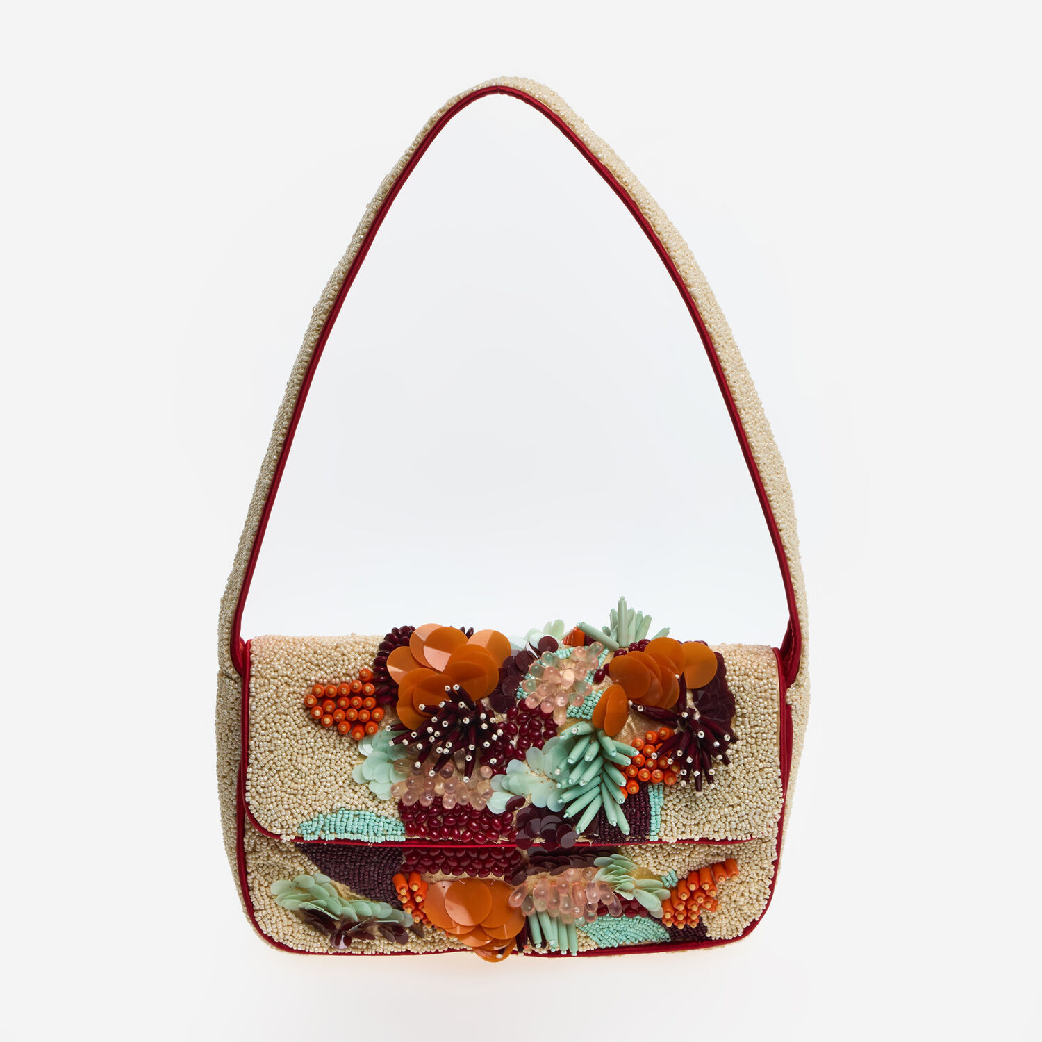 Multicolour Beaded 3D Flower Shoulder Bag | TK Maxx
