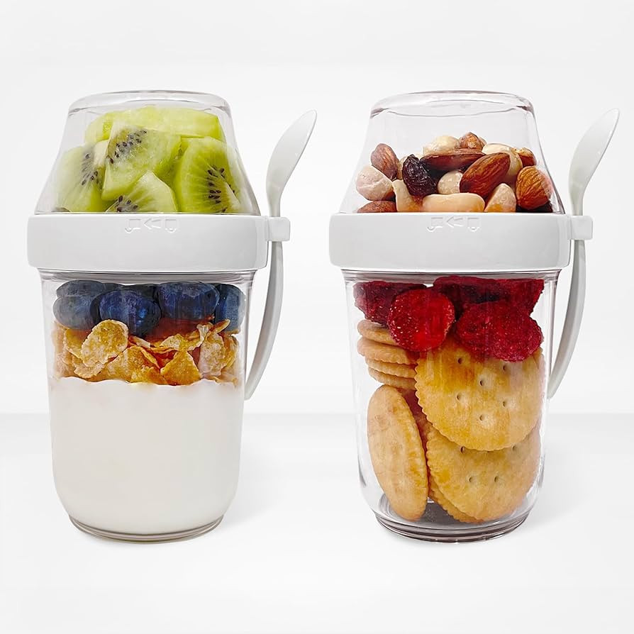 Felli On the Go Yogurt Parfait Snack Cup with Lid 100% Leak Proof, Travel Spoon, Granola Holder f... | Amazon (US)