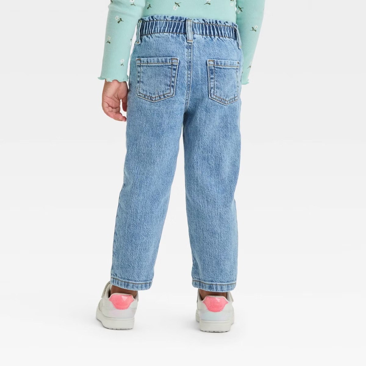 Toddler Girls' Paperbag Pants - Cat & Jack™ Light Wash 18M: Denim, Relaxed Fit, Elastic Waistba... | Target