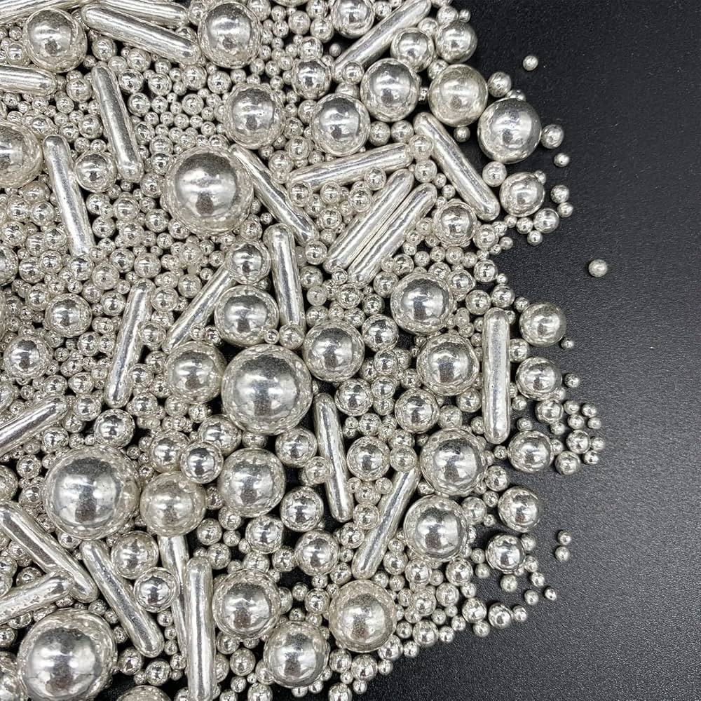 Sprinkles Silver Pearl Sugar Candy Mix Size Baking Cake Decorations Cupcake Toppers Cookie Decora... | Amazon (US)