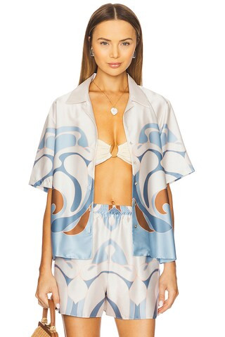 MISA Los Angeles Solange Top in The Swans Border from Revolve.com | Revolve Clothing (Global)