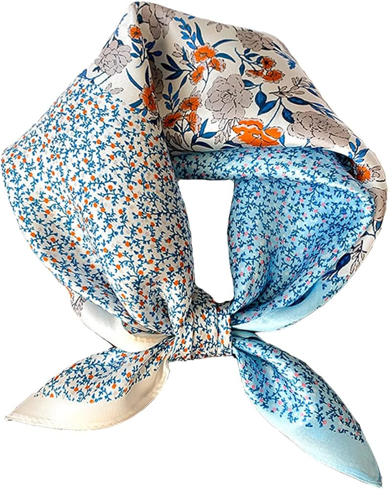 Aufeel Women's 100% Pure Mulberry Silk Small Square Scarf - Neckerchief Women - Silk Headscarf - ... | Amazon (US)