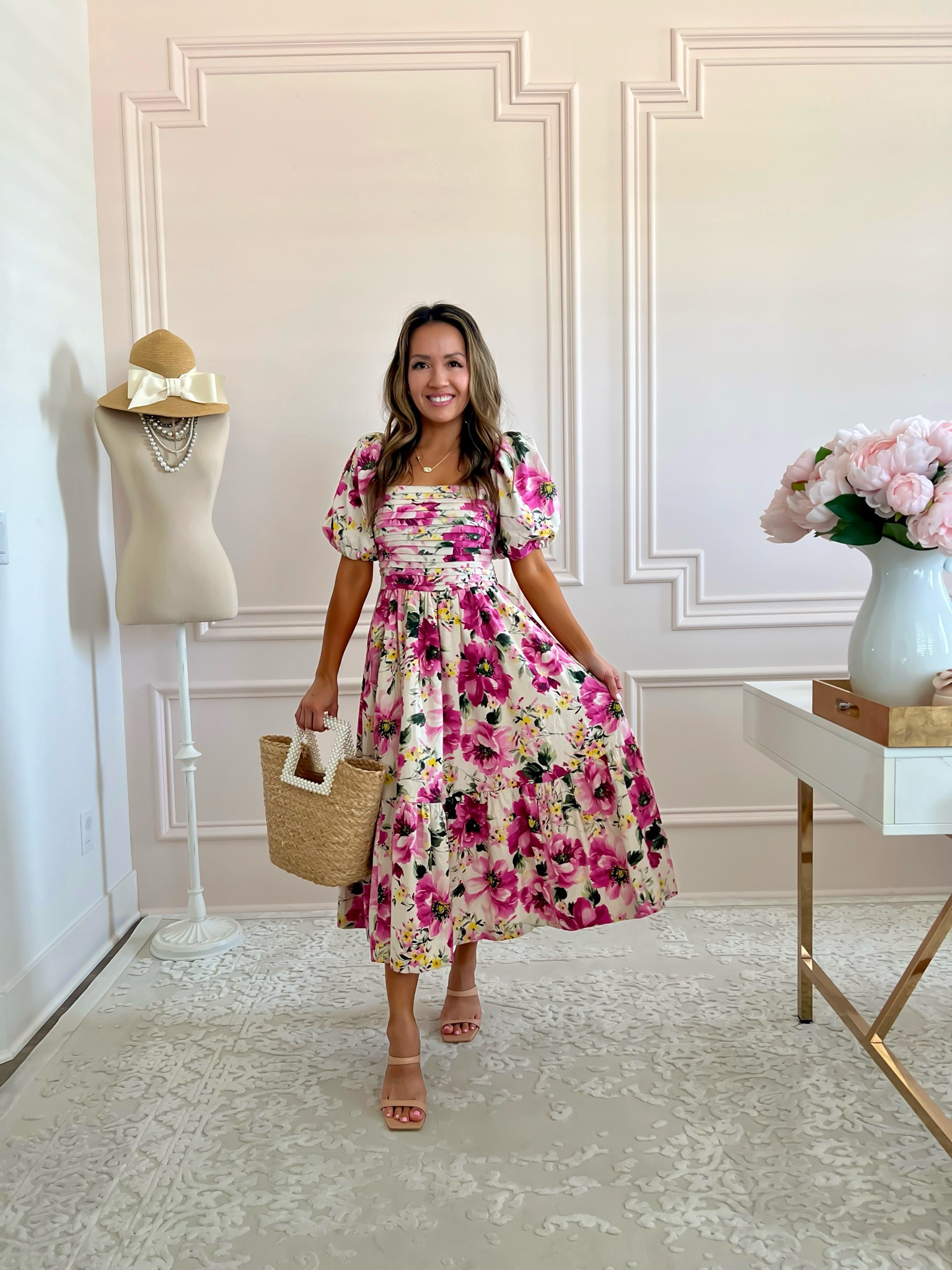 gorgeous floral print midi dress with pockets  - on sale 

wearing xxsp 

#LTKWedding #LTKFindsUnder100 #LTKSaleAlert