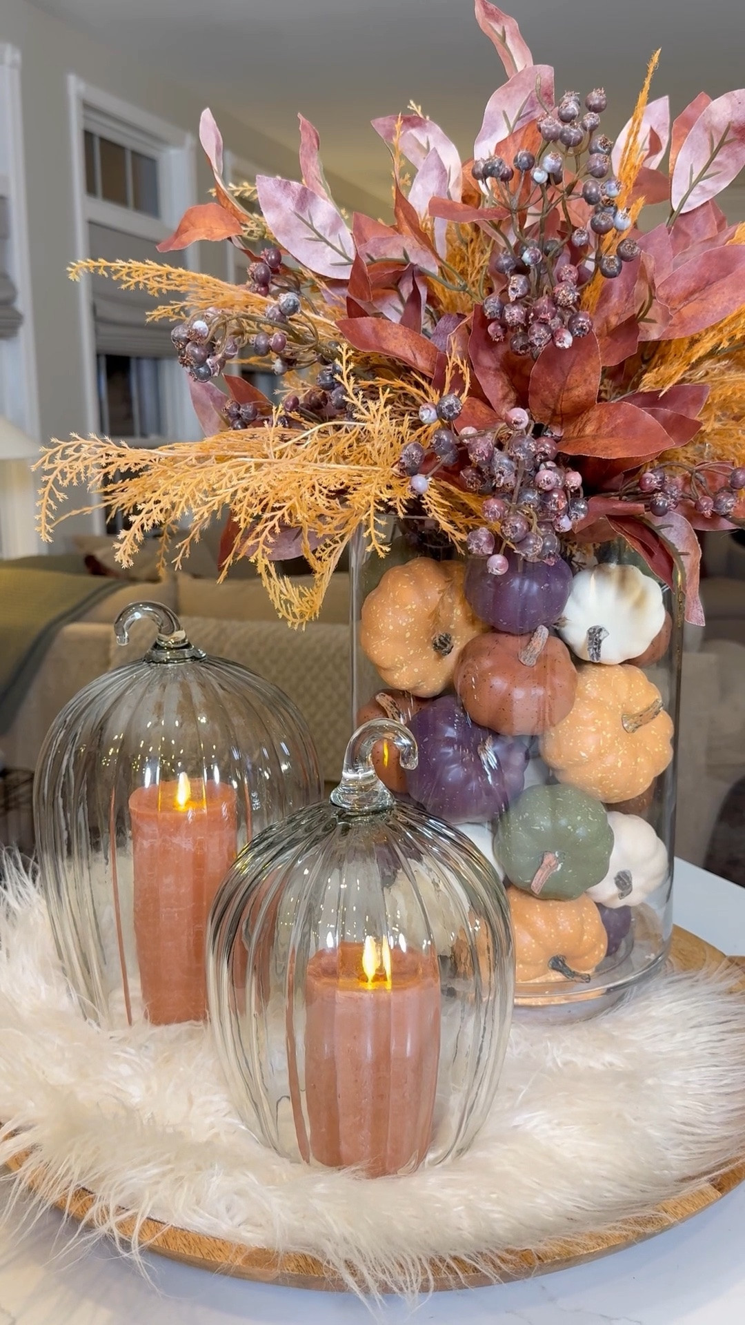 Elegant Autumn Tray Styling with glass pumpkin cloches 🍂

#LTKHome #LTKSeasonal