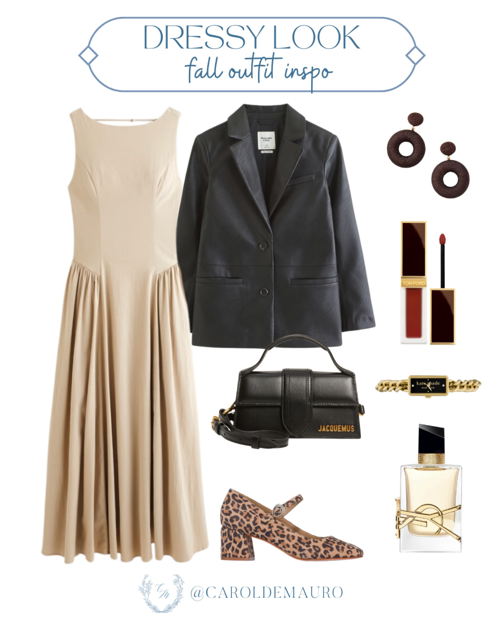 Make a statement this fall with this bold and daring dressy outfit with the leopard print shoes! Pair this classic beige dress with a leather blazer and a black crossbody bag and you're good to go!
#vacationoutfit #capsulewardrobe #casualchic #fashionaccessories

#LTKStyleTip #LTKSeasonal #LTKShoeCrush