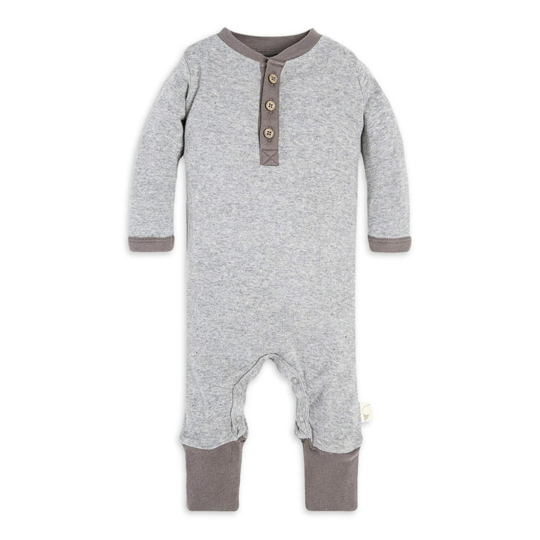 Burt's Bees Baby Organic Baby Boy Henley Jumpsuit Coverall | Walmart (US)
