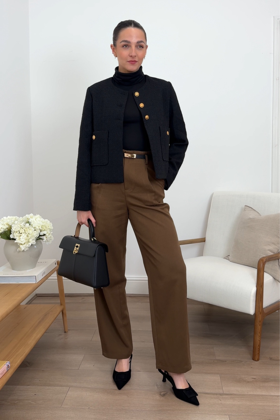 Winter workwear outfit, office outfit, workwear style, chic style, Marks and Spencer, Abercrombie, brown trousers, work outfit 

#LTKstyletip #LTKworkwear #LTKeurope
