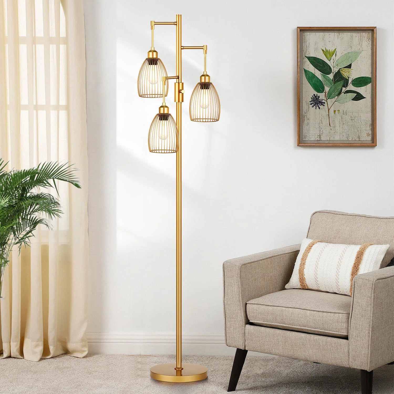 68.5'' LED Tree Floor Lamp with USB | Wayfair North America