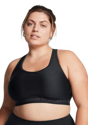 Under Armour Women's ArmourÂ® Mid Crossback Sports Bra, Black, 1X | Belk