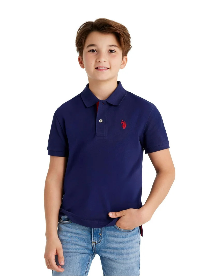 U.S. Polo Assn. Boys Short Sleeve Pique Polo Shirt, Sizes 4-18 | Walmart (US)