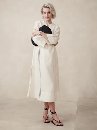 European Linen Kaftan Midi Dress | Banana Republic (CA)